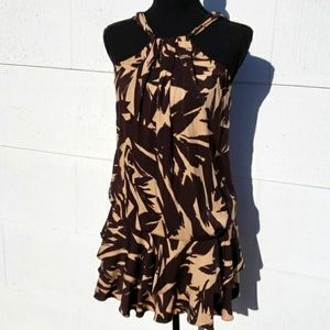 Diane Von Furstenberg Ruffled Brown dress size 2
